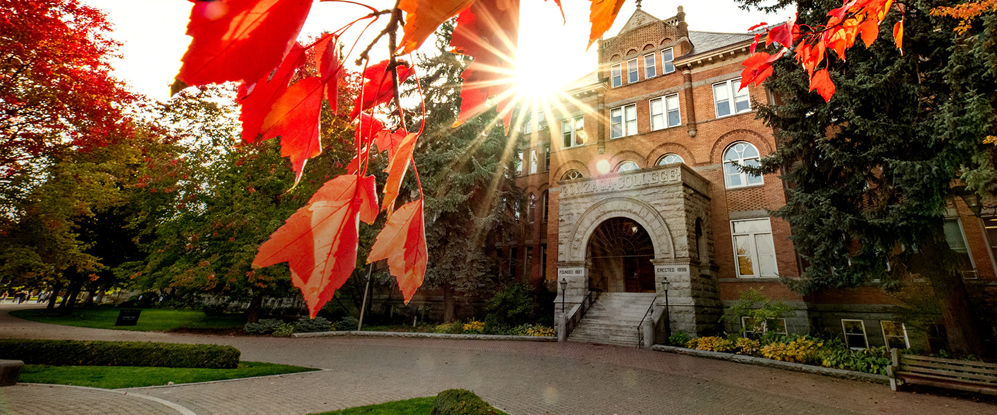 Gonzaga's College Hall in fall.