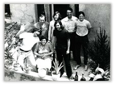 A group of 1970-1972 alumni. Photo is in greyscale.