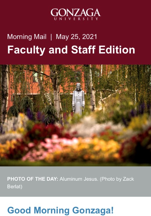 Aluminum Jesus photo in morning mail email