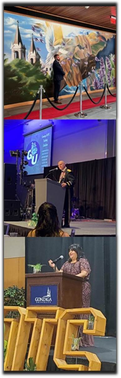 Three photos of various campus events