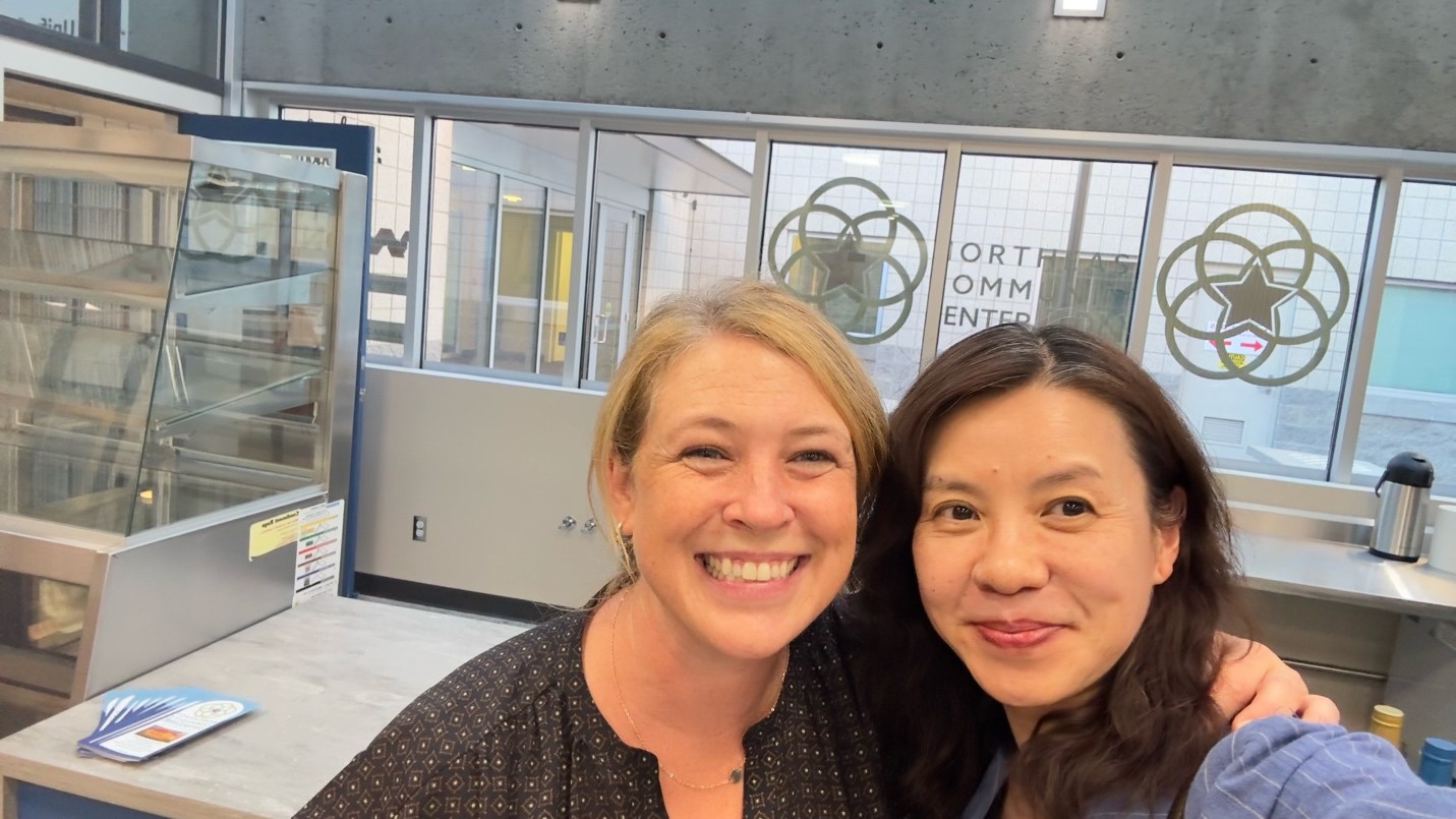 Doctors Molly Ayers (assistant dean, CCE) and Danielle Xu (Mozilo Chair of Business Administration)