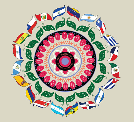 Hispanic heritage multinational flag image