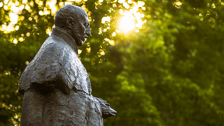 A statue of St. Ignatius of Loyola