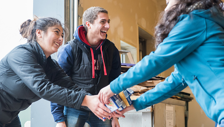 Students volunteer at the Salvation Army on Martin Luther King Jr. Day