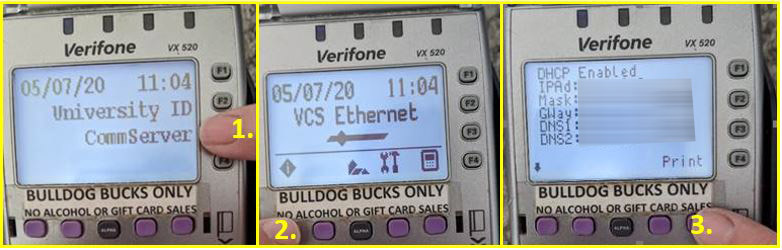 Images showing the proper steps for pulling the card reader info