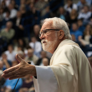 Father Kuder speaks at mass