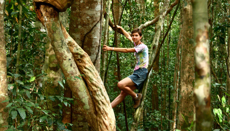 Study Abroad student in a jungle in Australia