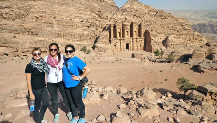 Study Abroad students visiting Petra