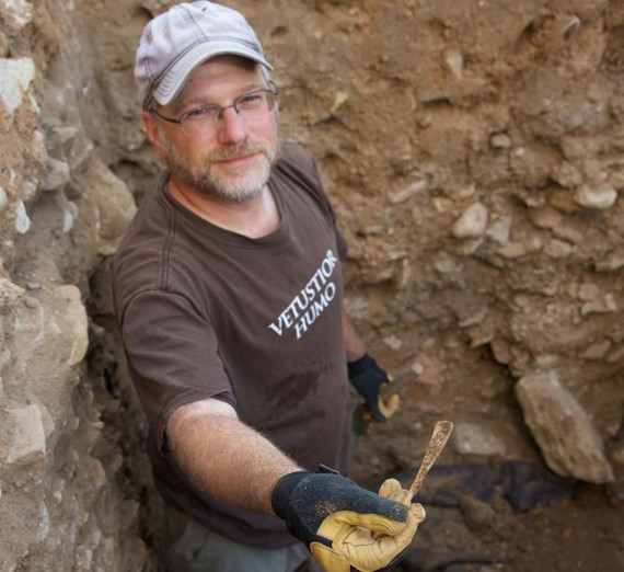 Andrew Goldman, Ph.D., at an archaeological dig. 