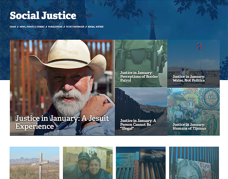Decorative image of the Social Justice stories section of the Gonzaga website.
