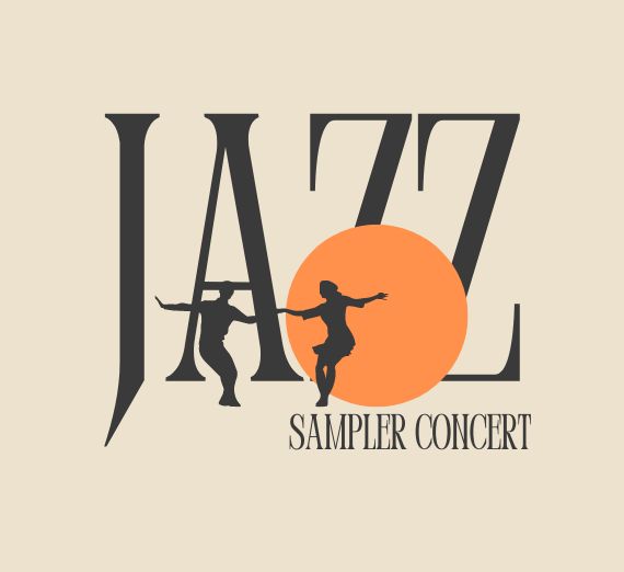 Image of the word "Jazz" with a couple swing dancing in silhouette