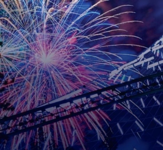 Image of fireworks going off in Downtown Spokane