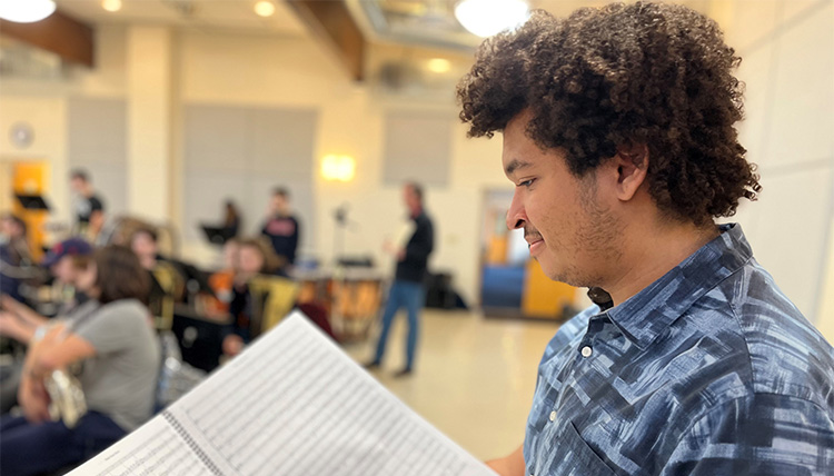 Image of Student reading sheet music