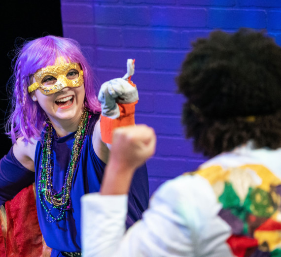 Actors performing a scene from a Midsummer Nights Dream.