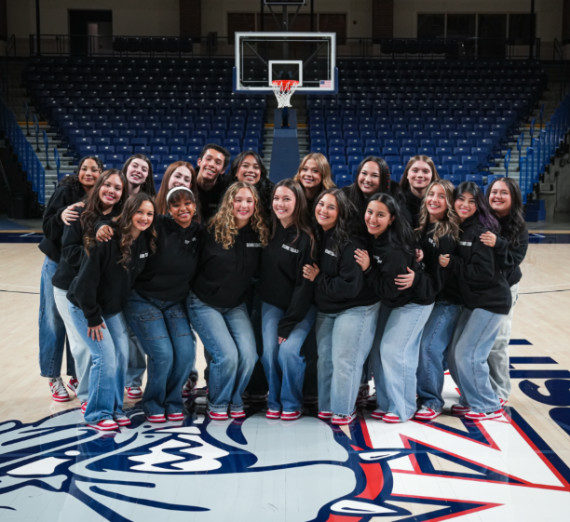 The Bomb Squad posed for a group photo in McCarthy Center.