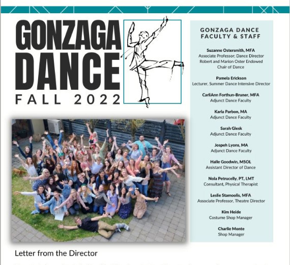 Cover Preview of the Gonzaga Dance Fall 2022 Newsletter