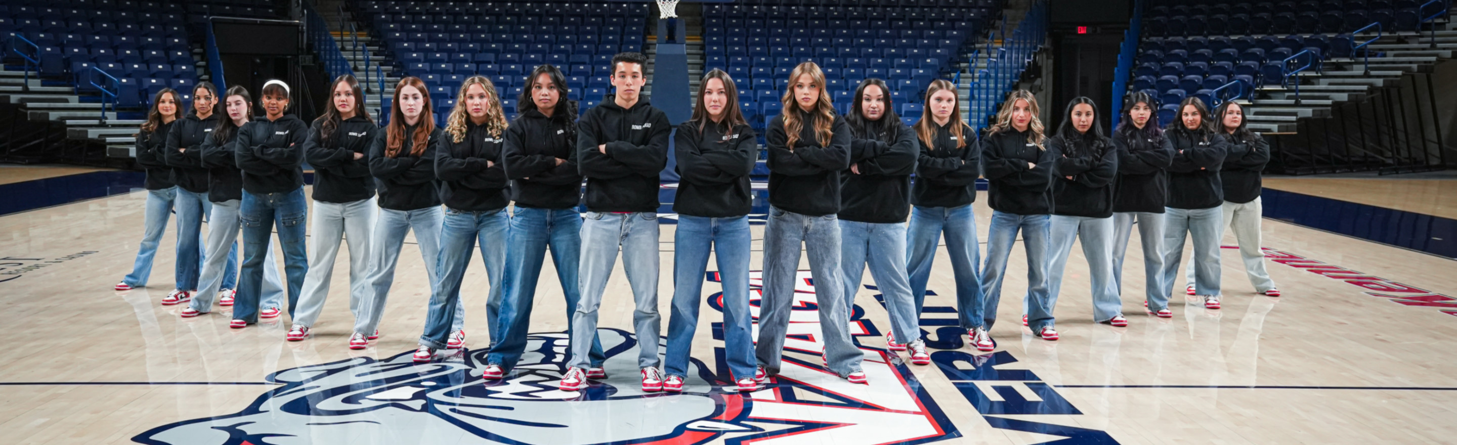 The Gonzaga University Bomb Squad posed for a group photo in McCarthy Center. 