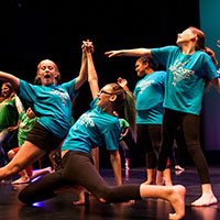 Student dancers on stage.