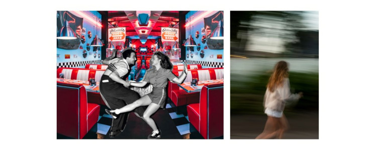 Photos of dancers and runners