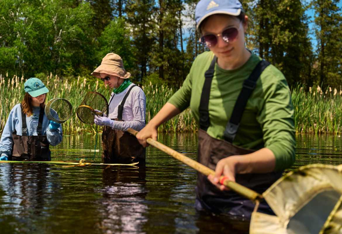 Gonzaga University Biology Students conducting research with Dr. Betsy Bancroft at the Turnbull National Wildlife Refuge.