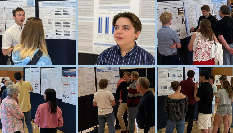Gonzaga students presenting posters at the 2022 Undergraduate Research Showcase