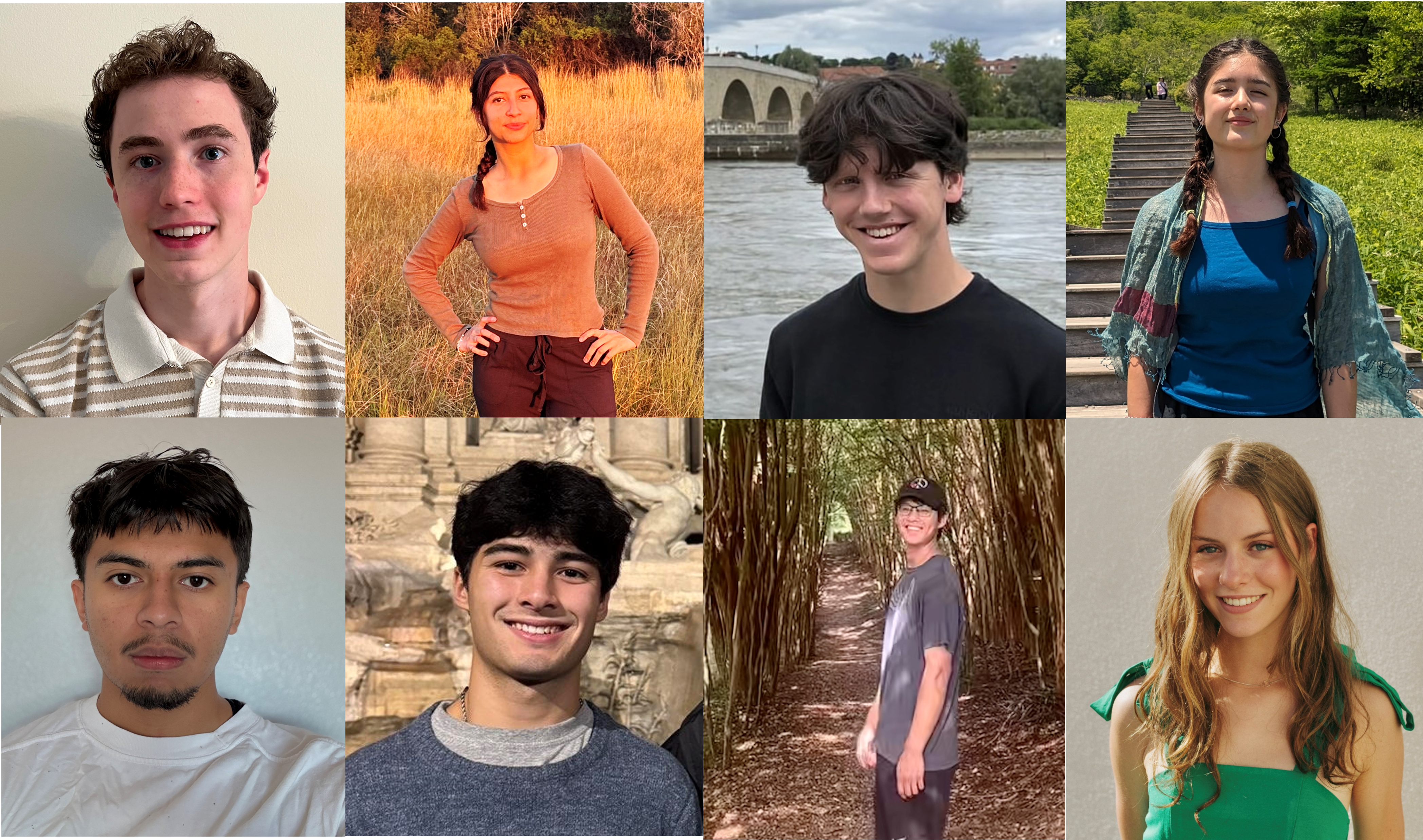 composite pic of the 8 students in the uw gu biomedical summer research program