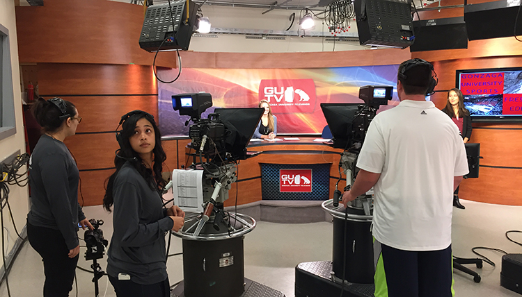 Gonzaga University Integrated Media Department GUTV Live on set