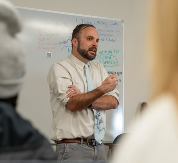 Professor Kip Hill teaching. 