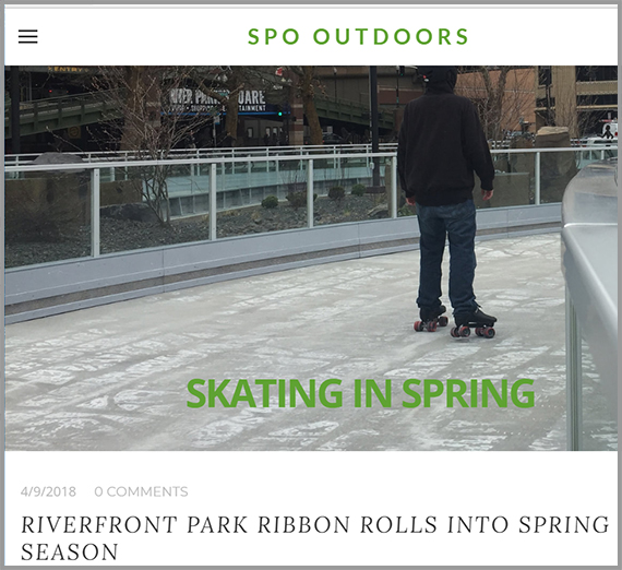 Spokane Outdoors Website. Person on roller skates.