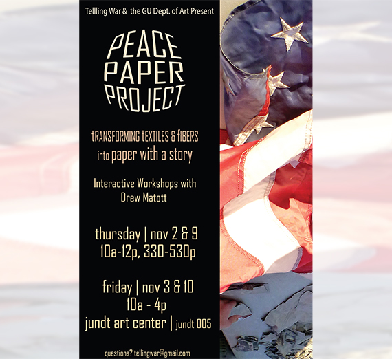 Telling War Military Veterans Initiative Peace Paper Project Event Flyer