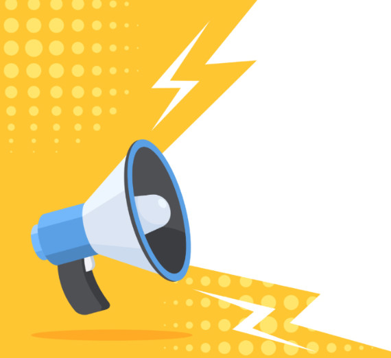 Stock image of a megaphone