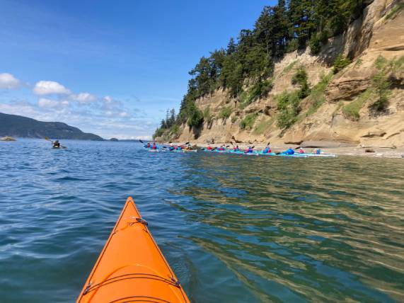 Kayak on the water in the San Juan Islands