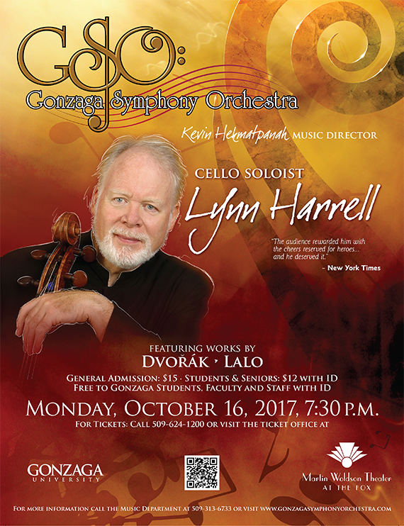 Lynn Harrell, Cello Soloist, event promotion poster