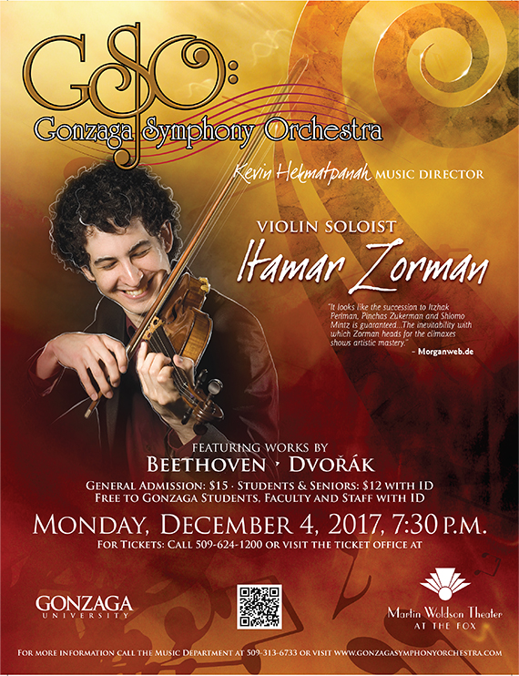 Itamar Zorman, Violin Soloist, event promotion poster