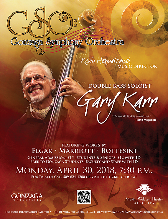 Gary Karr, Double Bass Soloist, event promotion poster