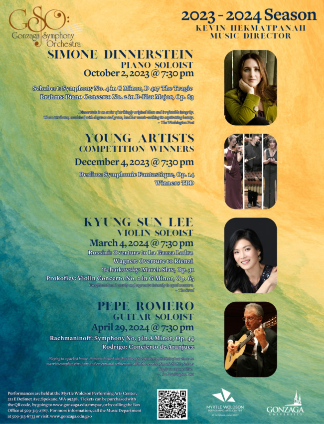 2023-2024 Gonzaga Symphony Orchestra Season Poster