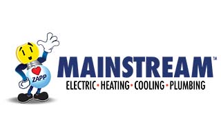 Mainstream electric heating cooling plumbing logo