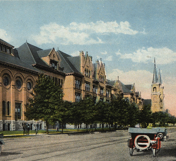 1920's postcard of Gonzaga College Hall and St. Als spires