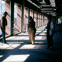 Linda Pierce in Foley during construction