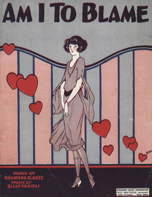 Am I To Blame 1923 sheet music cover