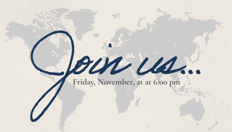 Join us... Friday, November, 21 at 6:00pm