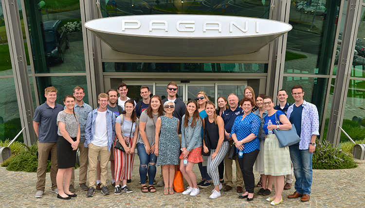 Students at Pagani while studying abroad. 