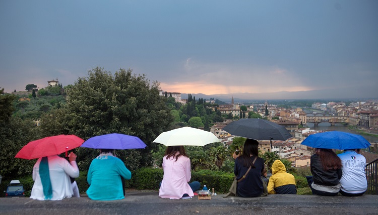 The view overlooking Florence from the Piazzale Michelangelo.