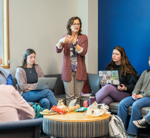 Professor speaking at lunch and learn