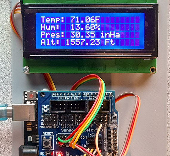 Sensor readout Temperature Humidity Pressure and Altitude