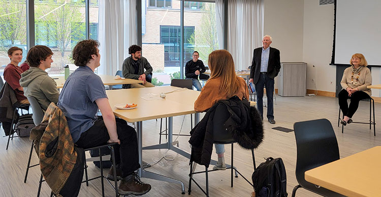 Williams with students and faculty