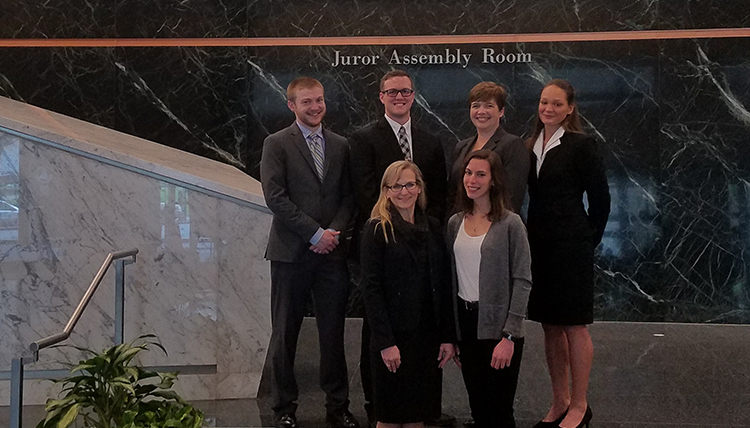 Group photo of Gonzaga Law's NAAC moot court teams 2018