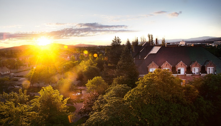 A beautiful morning on campus.