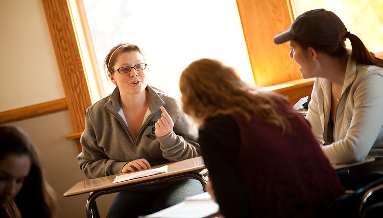 Students learning in the classroom.