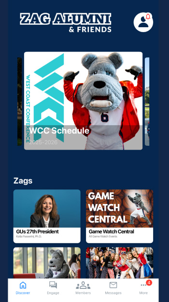 Screenshot of the Zag Nation app homepage.